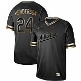 Athletics 24 Rickey Henderson Black Gold Nike Cooperstown Collection Legend V Neck Jersey Dzhi,baseball caps,new era cap wholesale,wholesale hats